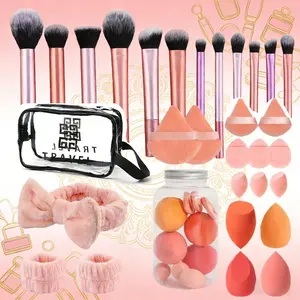 30Pcs Colorful Makeup Brushes Set Professional Makeup Kit Multi-functional Makeup Tool Set with Case Facial Makeup Accessories, Foundation Makeup Brush Kit Eye and Face Make up Brushes & Tools