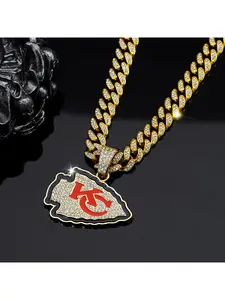 Unique hip-hop Cuban chain accessory, fashionable diamond-studded oil-drip Christmas tree shield pendant