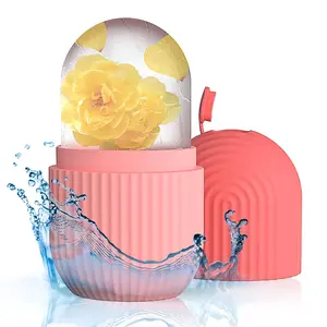 Facial and Eye Ice Roller – Reusable Silicone Ice Cube Massager for Skincare, Puffiness Relief, and Migraine Pain – Natural Cooling Therapy Tool for Women (Pink)