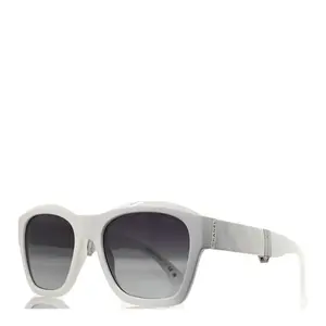 Pre-owned CHANEL Acetate Bag Accessories Metal Square Folding Sunglasses 6055 B White