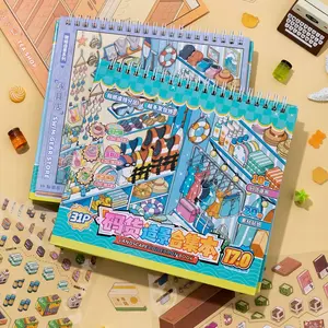 Junbei vol. 2 new store stacking style scene sticker book 10 different scenes with 20 sticker sheets diy gift