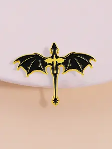 Fantasy Dragon Brooch Pin, European Style Winged Western Dragon Badge, D&d Player Collection, Backpack Decoration, Unique Gift Idea, Fashion Accessory