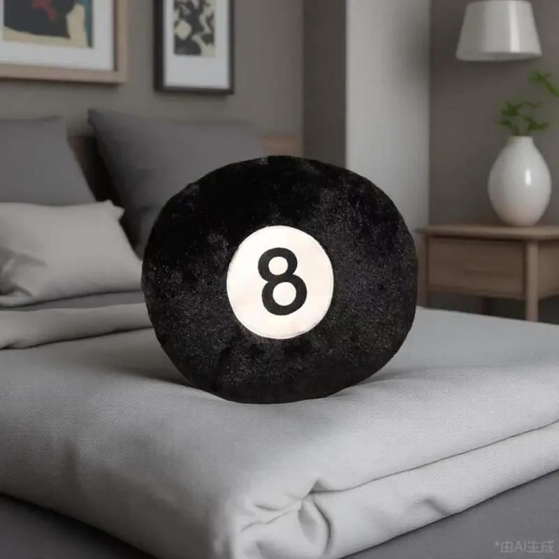 8 Ball Billiard Pillow Cushion for Sofa Bed Simulation Pool Table Plush Home Decor Gift Adults Soft Stuffed Backrest Cushion