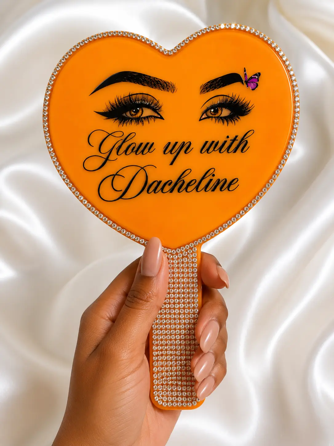 GLOW UP WITH  DACHELINE  Handheld MIRROR LUXURY GLAMOUR PORTABLE
