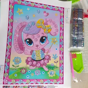 1pc 5D Diamond Painting Kit, Cartoon Rabbit Design, DIY Full Drill Embroidery Art, Home Wall Decor, Gift for Beginners and Adults