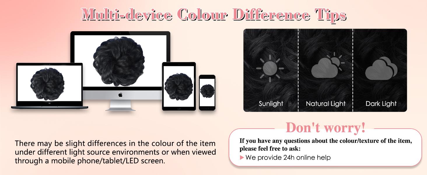 VOSILK Messy Bun Hair Piece Wavy  Natueal Curly Synthetic Updo Chignon Fake Scrunchies Ponytail Extension for Daily Women