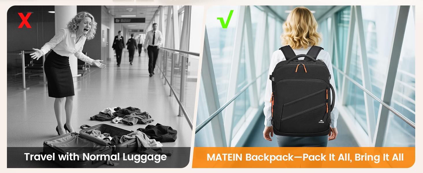 【Back To School】MATEIN Airline Approved Personal Item Travel Bag, Underseat Carry On Luggage Backpack with Detachable Shoe Compartment, Electronics Case, Adjustable Straps, Waterproof for 17" Laptop, Everyday Carry Holiday Bag for Spirit Airlines 【Back To School】MATEIN Airline Approved Personal Item Travel Bag, Underseat Carry On Luggage Backpack with Detachable Shoe Compartment, Electronics Case, Adjustable Straps, Waterproof for 17" Laptop, Everyday Carry Holiday Bag for Spirit Airlines