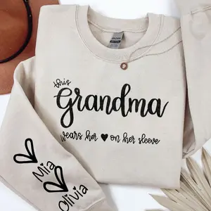 Custom Sweatshirt for Grandma, Grandkids Names on Sleeve, Grandma Shirt, Sweater For Nana, Sweatshirt With Grandkids Names,GiGi gift