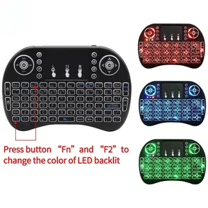 Mini Wireless Keyboard Backlit English Russian Air Mouse Touchpad Remote Control For Laptop TV BOX Receiver