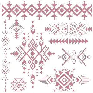 Redesign With Prima Decor Stamp - Tribal Prints - 12x12 sheet size, total 9 pcs photopolymer 655350654221