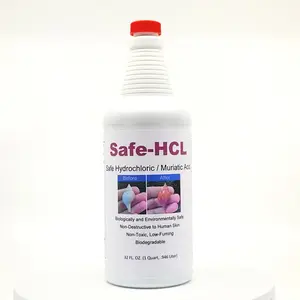 Safe-HCL- (1 quart, 0.94 Liter) Biologically Safe, Synthetic, Hydrochloric / Muriatic Acid - NO Personal Protective Equipment (PPE) Required