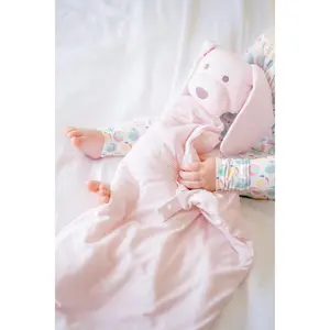 Mini-Stripe Dog Lovey + Paci clip holder