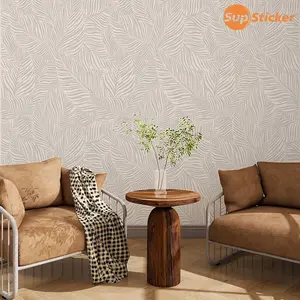Modern minimalist wallpaper, Peel And Stick Wallpaper Designs, featuring botanical leaf patterns. Self-adhesive peel-and-stick murals easy to cut and assemble. Ideal for DIY decoration on entryway walls, for home wall makeovers