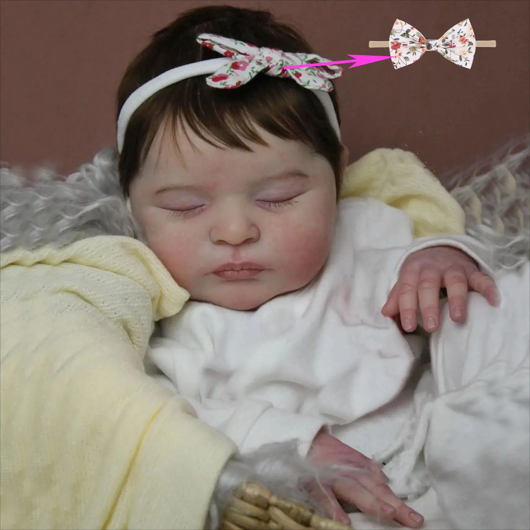 GUESSBELLY 50 CM Soft Vinyl Asleep Reborn Baby Art Doll Toy For Girl 20 Inch 3D Skin With Visible Veins Like Real Kid Bebe including pacifier, bottle and clothes set