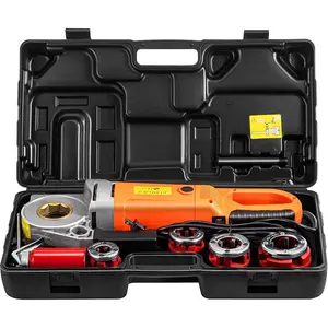 VEVOR Electric Pipe Threader, 2300W Pipe Threading Machine with 4 Dies 1/2" - 1 1/4", 110V Hand-held Pipe Threader Machine with Copper Motor, Portable Electric Pipe Threading Kit with Carrying Case
