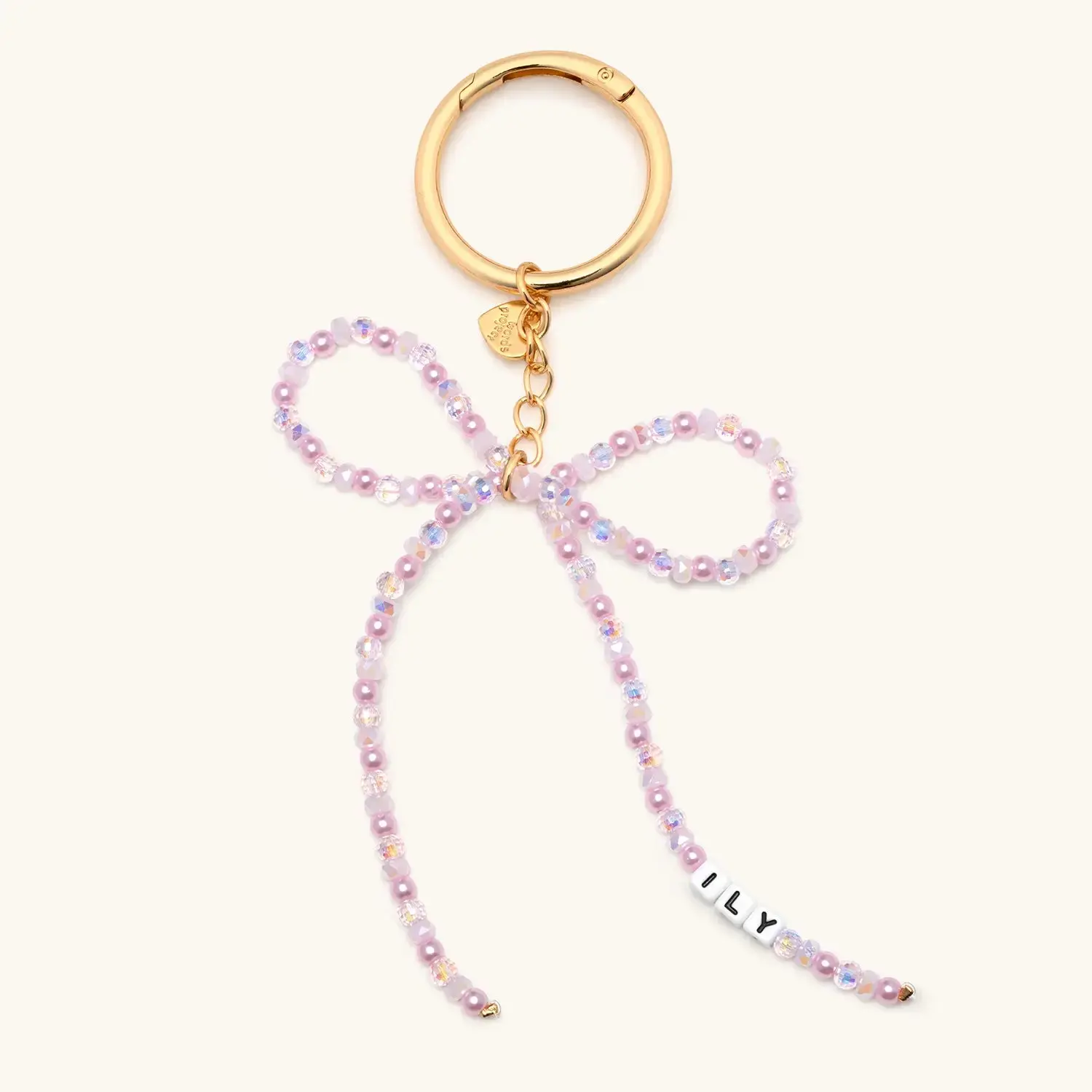 ILY Beaded Bow Bag Charm