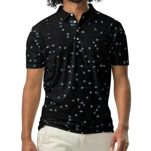 Plane Pattern Adult Unisex All-Over Slim Fit Polo Shirt, Aviation Enthusiast Gift, Pilot Shirt, Airplane Apparel, Travel Blogger Outfit