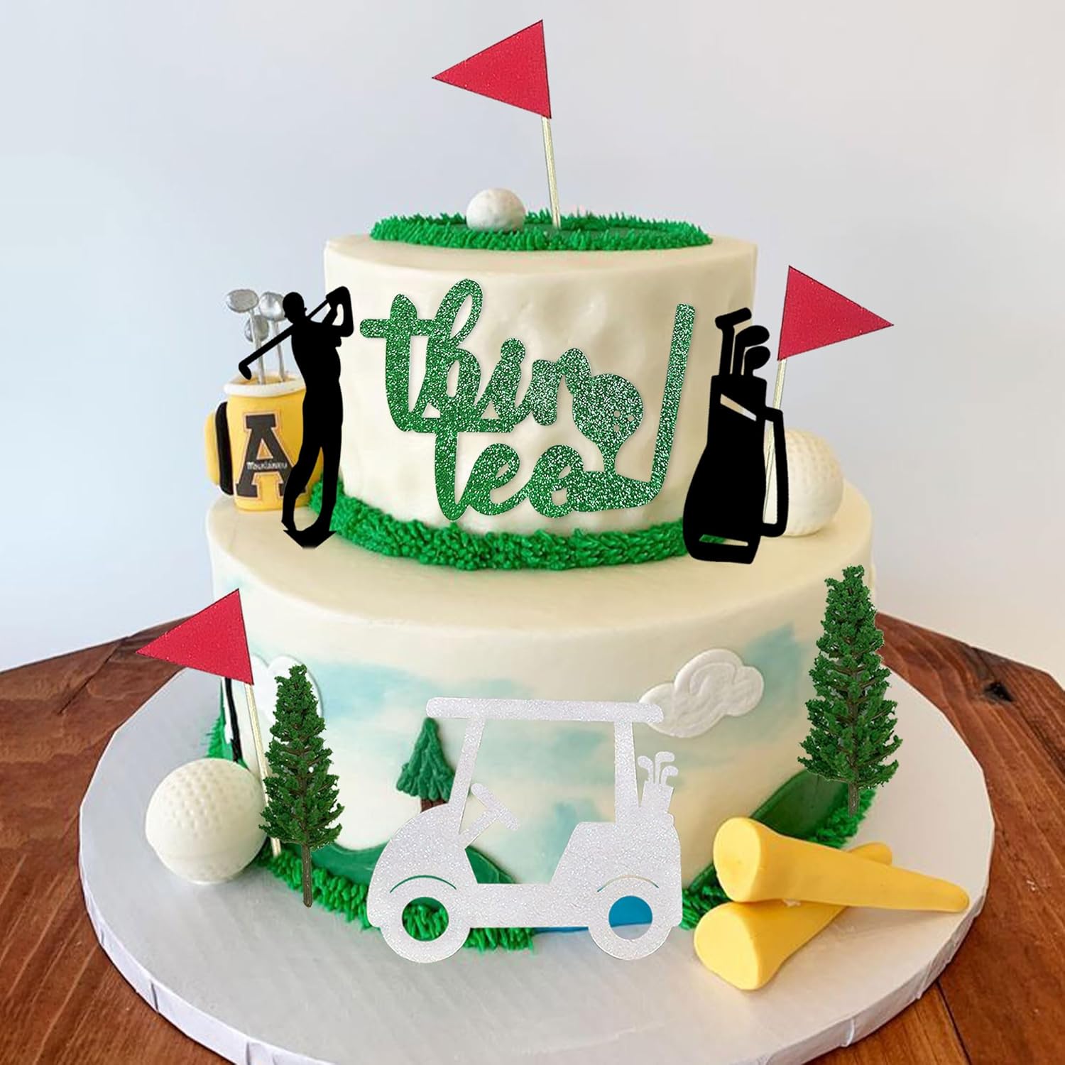 LaVenty Golf 30th Birthday Cake Decoration 30th Birthday Decorations for Men Thir Tee Cake Topper for Golf Sports Theme birthday Party Decorations