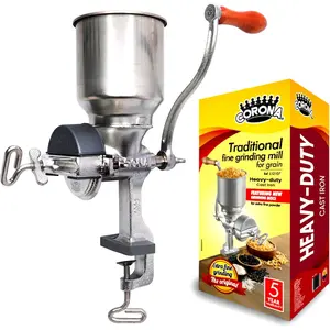 Corona Corn  with High Hopper, Grain Mill, Manual  For Corn, Rice, Soybeans, Pepper, Chickpeas, Cast Iron Wheat  For Domestic Use