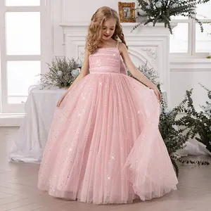 6025 Girls' evening dress birthday dress tutu skirt host piano catwalk performance princess dress flower girl wedding dress