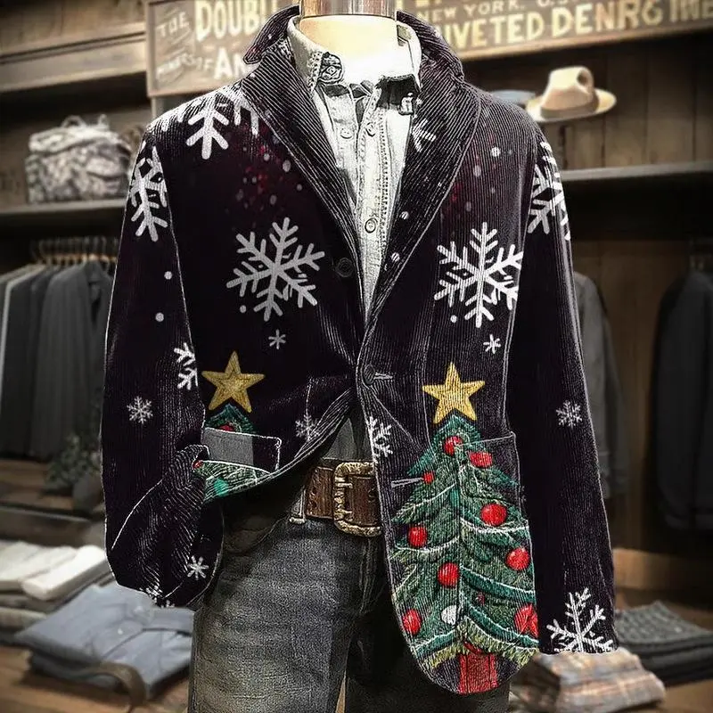 2025 Winter Christmas with Pocket Corduroy Suit Cardigan Digital Printing 2025 Winter Christmas with Pocket Corduroy Suit Cardigan Digital Printing