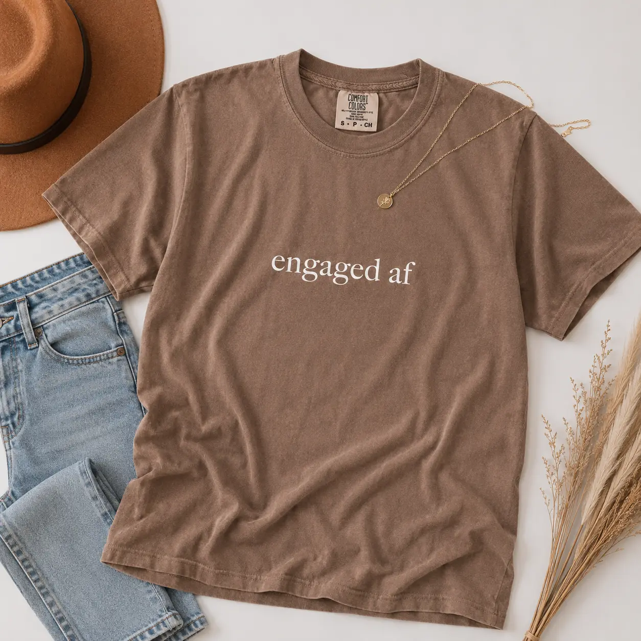 Comfort Colors Engaged AF T-Shirt, Bride-to-be Shirt, Engagement TShirt, Future Bride Tee, Bachelorette TShirt, Bridal Party Shirt