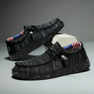 Men's Lightweight Slip-On Casual Shoes Breathable Stretch Knit Loafers Comfort Walking Sneakers for Everyday