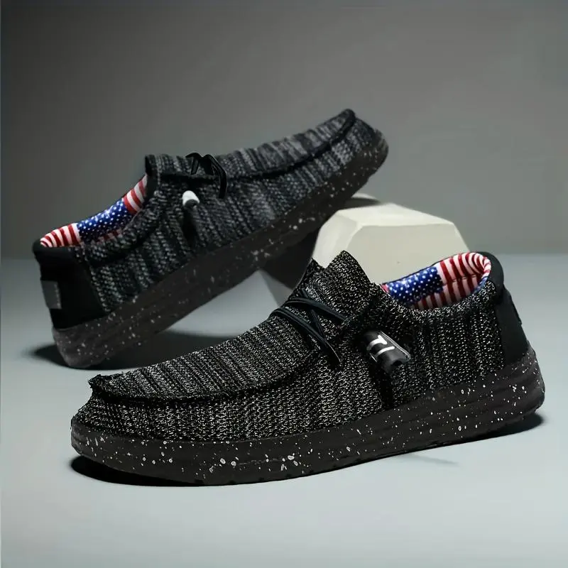 Men's Lightweight Slip-On Casual Shoes Breathable Stretch Knit Loafers Comfort Walking Sneakers for Everyday