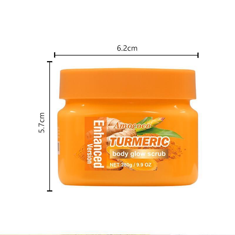 Turmeric Nourishing Scrub 280g - Infused with natural turmeric extract and moisturizing ingredients. Gently exfoliates while deeply hydrating the skin, leaving it smooth, supple, and radiant.