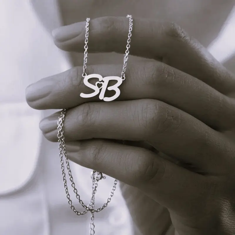AS184 Custom Interlocking Initial Necklace, Combined initials Gold Couple Monogram Pendant, Personalized His and Hers Letter Jewelry, Anniversary Gift for Girlfriend, Valentine's Day Present Customized Two Initials Necklace Gold Rope Chain AS184 Custom Interlocking Initial Necklace, Combined initials Gold Couple Monogram Pendant, Personalized His and Hers Letter Jewelry, Anniversary Gift for Girlfriend, Valentine's Day Present Customized Two Initials Necklace Gold Rope Chain