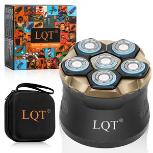 LQT 6D Head Shaver for Bald Men, Electric Rotary Shaver with 6 Floating Heads, Waterproof Rechargeable Skull Shaver with Travel Case
