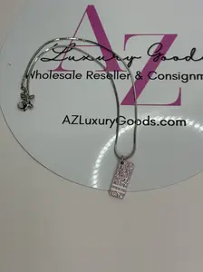 Pre-owned DIOR Metal Bag Accessories Trotter Plate Necklace – Pink