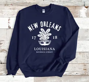 New Orleans Sweatshirt Louisiana Saturday Night Bourbon Street Souvenir Nola Pullover The Big Easy Crewneck