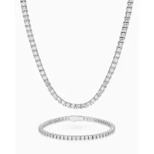 JAXXON - Tennis Set Square Cut - 3mm - Silver - Box Clasp