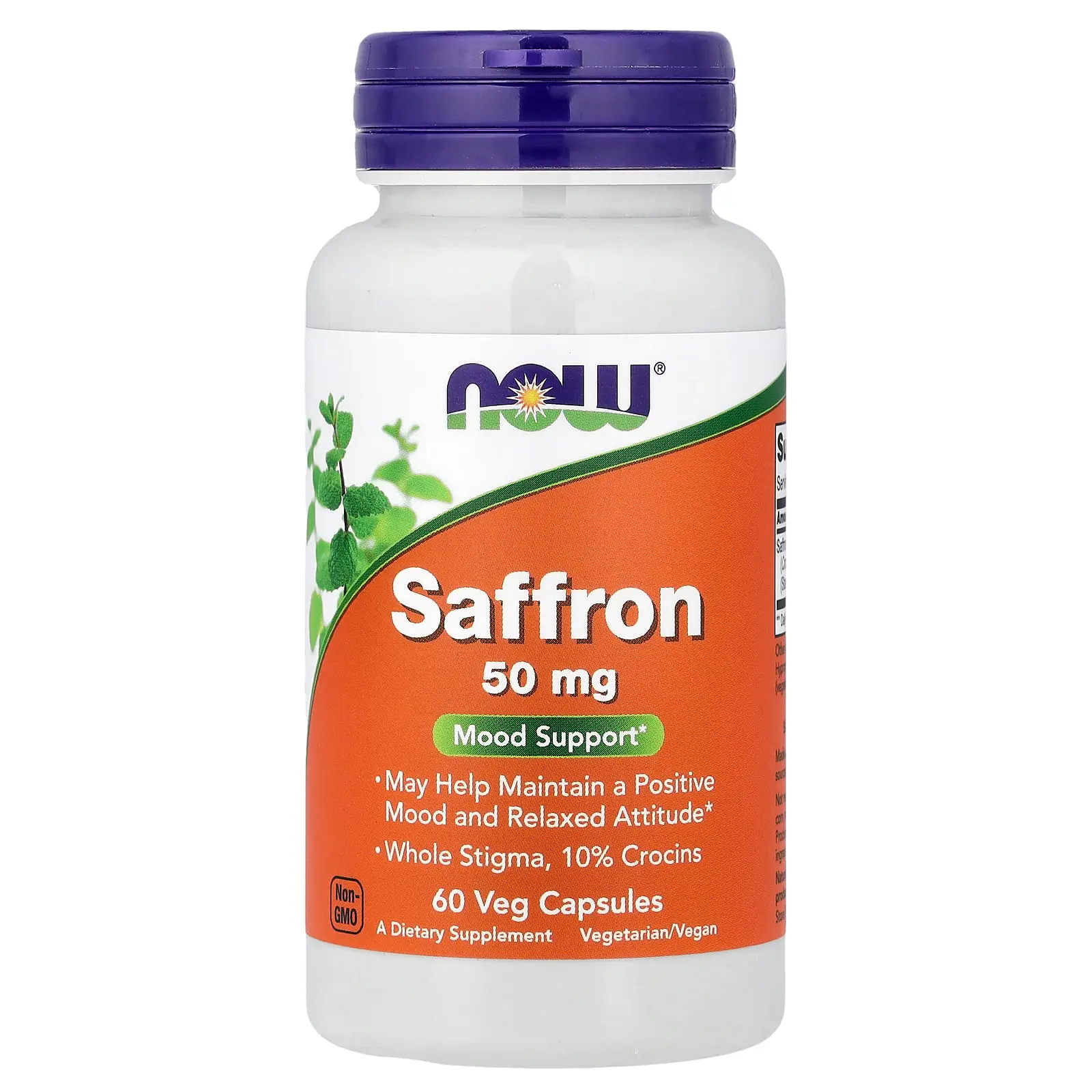 NOW Foods Saffron, 50 mg, 60 Veg Capsules