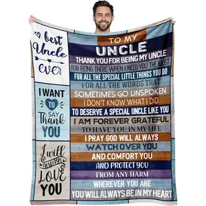 Uncle Fathers Day Blanket Gifts, Uncle Gifts for Men, Uncle Gifts from Niece Nephew, Great Gifts for Uncle, Best Uncle Ever Gifts for New Uncle, Uncle Birthday Blanket 50"x60"