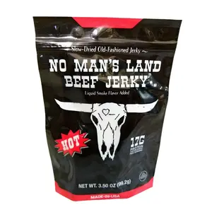 No Man's Land Beef Jerky HOT 3 Ounce Package Snack Dry