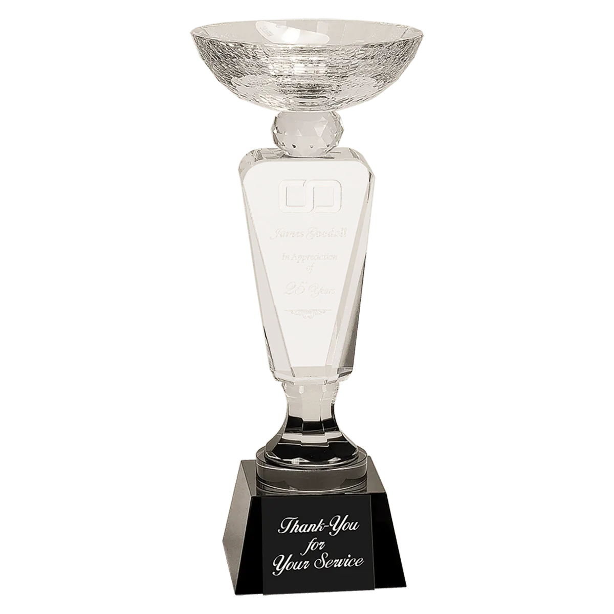 11 Clear Optic Crystal Cup With Black Pedestal Base