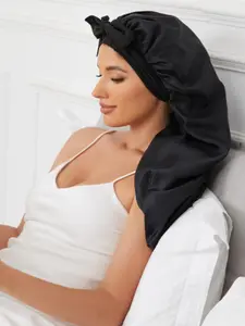 Women's Satin Long Hair and Braids Sleep Cap, Elastic Sleep Hat, Prevents Curling and Split Ends, Heat Protection Hair Bath Cap