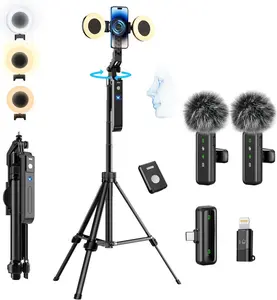 Vlogging Kit for /Android, 70.9"  Auto   Tripod for  with Light, Microphone/Remote Control, Content Creator Essentials Starter Kit for  and YouTube