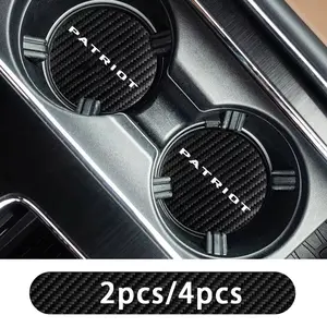 For Jeep Patriot 2pcs or 4pcs Car Coaster, Water Cup Cushion, Storage Groove, Protect Coaster, Non-Sponge Rubber, Batch A19961208