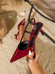 women's fashionable solid color stiletto heels, elegant pointed toe red high heels for women & girls, classy sandals, valentine's day gift for girls women's shoes, gifts for wife, footwear