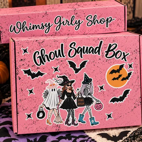 Spooky Ghoul Squad Halloween Party Gift Pack | Women’s 5-Piece Cotton Apparel & Drinkware Set - Cotton T-Shirt, Cup Tumbler, Acrylic Earrings, Stickers | Horror Lover Gifts Gift Pack Set