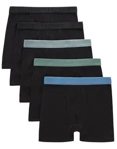 Hanes Originals Ultimate SuperSoft Boys' Boxer Brief Underwear, Assorted, 5-Pack