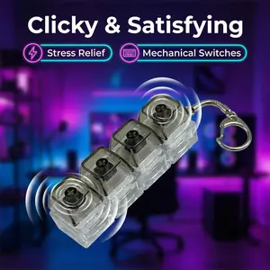 4 Keys Keyboard Click Phone Charm with Sound – Mechanical Key Fidget Phone Strap, Stress Relief Clicker Keychain for iPhone Case, Cute Aesthetic Bag Pendant Accessory