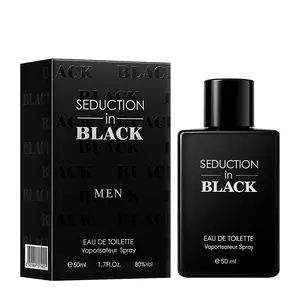 KJSK Seduction in Black Men's Eau De Toilette-1.7oz(50ml)  Long Lasting Cologne Spray Fragrance for Men，Charm for Perfume Collectors