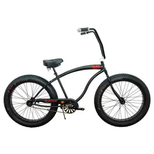 212 MAIN Slugo A Beach Cruiser Bicycle - 26 in. Steel Frame, Matte Black, Coaster Brake, High-Rise Bars, Fat Biking Ready for Any Terrain, Micargi Model SLUGO-A-MBK-BK