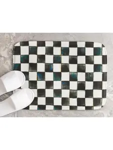 Mackenzie Childs  Courtly Check Doormat ,Non Slip Front Door Mat Outside Absorbent Rubber