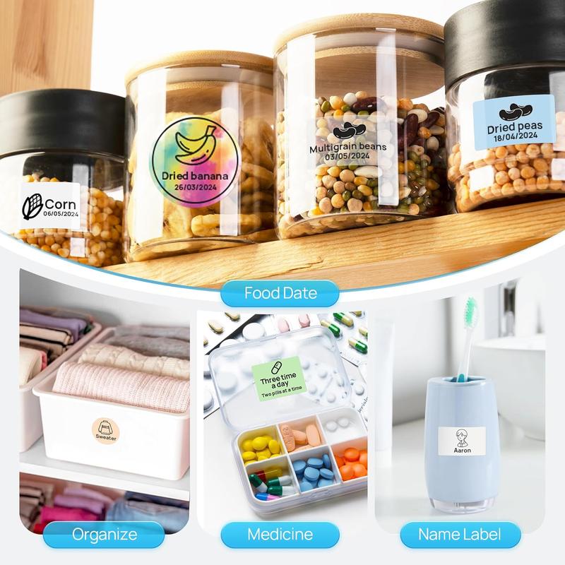 Thermal Labels for  PM220S Label Maker, 2 inch (50mm) Thermal Label, , Multi-Purpose Label Tape, 1 Roll of 150 Self-Adhesive Thermal Paper Gradient