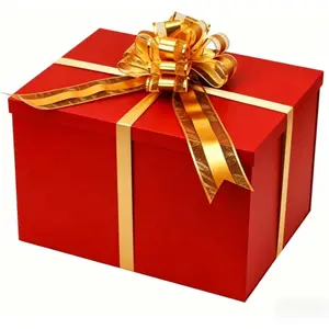 Red   Box 1 count 17x13x11 inch,luxury  Box with Lid for Birthday Christmas Valentine's Day Mother's Day (Includes Pull Bows,Card,Envelope,Filler)